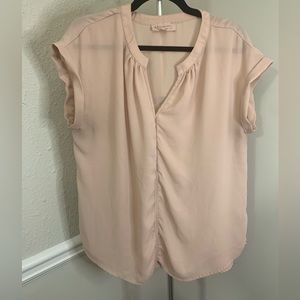 Extra short sleeved pink blouse